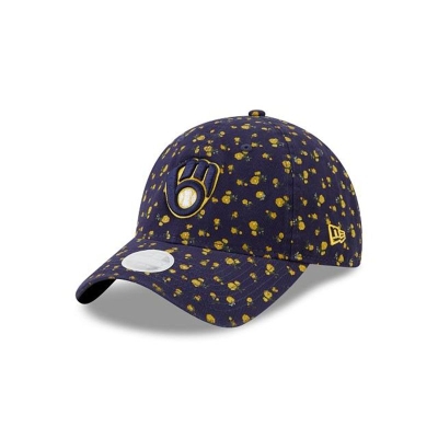 Milwaukee Brewers Gorra | New Era MLB Floral 9twenty Adjustable Cap Mexico - Azules
